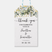 ユーカリ金ゴールドグリッターウェディングシャワーメッセージカード ギフトタグ (正面)