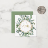 ユーカリ金ゴールドグリッターグリーン結婚ズ ノートカード (正面/裏面インサイチュ)