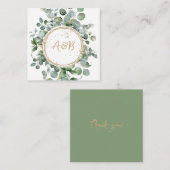 ユーカリ金ゴールドグリッターグリーン結婚ズ ノートカード (正面/裏面)