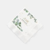 ユーカリ金ゴールドグリッターグリーン結婚ズ 縁ありカクテルナプキン (角)