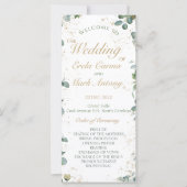 ユーカリ金ゴールドグリッターグリーン結婚式 プログラム (正面)