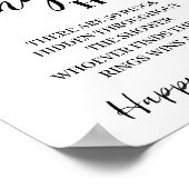 ユーカリ金ゴールドグリッターリングや輪狩りシャワーゲームサイン ポスター (角)