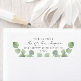 ユーカリ金ゴールドグリッター差出人住所ラベル ラベル