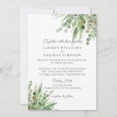 ユーカリ金ゴールドグリッター結婚式招待状 招待状 (正面)