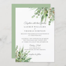 ユーカリ金ゴールドグリッター結婚式招待状