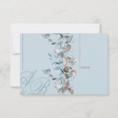 ユーカリ金ゴールドグリッター – グリーンウェディングRSVP 2 出欠カード (裏面)