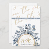 ユーカリ金ゴールドグリッター – コード01招待状 招待状 (正面/裏面)