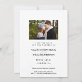 ユーカリ金ゴールドグリーンリー写真Save the Date Card セーブザデート (裏面)