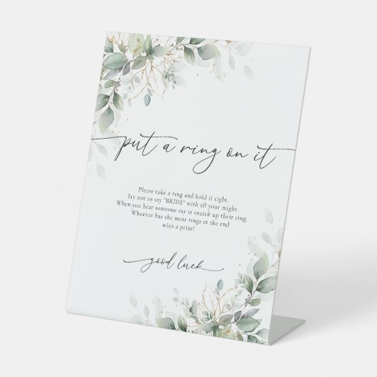 ユーカリ金ゴールドサインにリングや輪を入れる 台座サイン (正面)