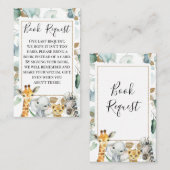 ユーカリ金ゴールドサファリ動物ブックリクエスト挿入 名刺 (正面/裏面)