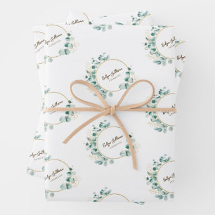 ユーカリ金ゴールドサークルのロゴラッピング紙シート ラッピングペーパーシート