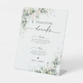 ユーカリ金ゴールドシグネチャードリンクサイン 台座サイン (正面)