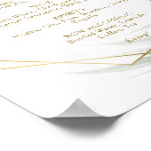 ユーカリ金ゴールドジオメト結婚リのドリンクのメニューサイン ポスター (角)