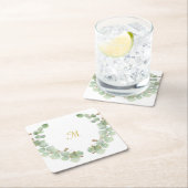 ユーカリ金ゴールドスクエア紙コースター スクエアペーパーコースター (インサイチュ)