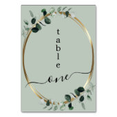 ユーカリ金ゴールドセージロマンチック結婚書道 テーブルナンバー (裏面)