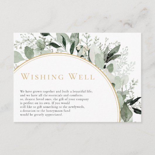 ユーカリ金ゴールドセージ結婚の願い井戸 エンクロージャーカード (正面)