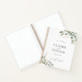 ユーカリ金ゴールドセージ結婚グリーンズゲストブック ノートブック (内部)