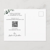 ユーカリ金ゴールドセージQRコード日付の保存 案内ポストカード (裏面)