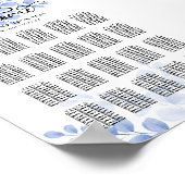 ユーカリ金ゴールドダスティブルー結婚のシーティングチャート ポスター (角)