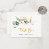 ユーカリ金ゴールドハンドレタ結婚ーのミ感謝していニ ノートカード (正面/裏面インサイチュ)