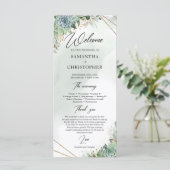 ユーカリ金ゴールドフレーム結婚式プログラム プログラム (スタンド正面)