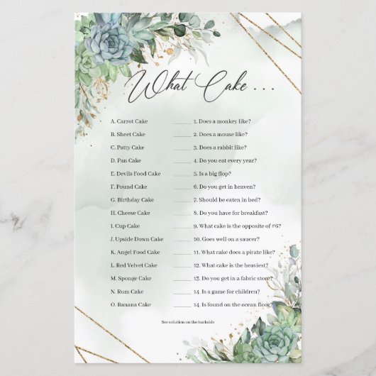 ユーカリ金ゴールドフレームWhat Cake (正面)