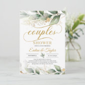 ユーカリ金ゴールドフローラカップルシャワー 招待状 (スタンド正面)
