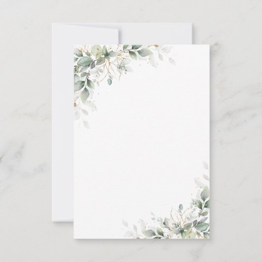 ユーカリ金ゴールドフローラグリーンリーウェディングRSVPカード 出欠カード (裏面)