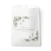 ユーカリ金ゴールドフローラグリーンリー結婚式の引き出物バッグ