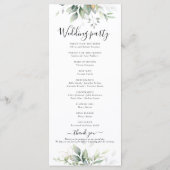 ユーカリ金ゴールドフローラグリーンリー結婚式 プログラム (裏面)