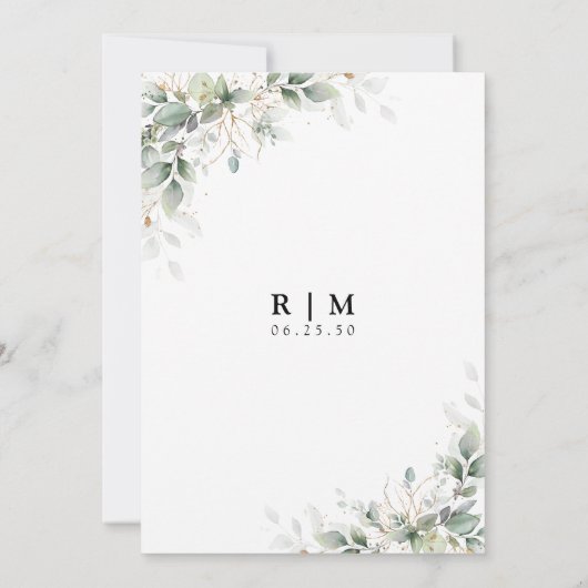 ユーカリ金ゴールドフローラザナイトウィーク招待状 招待状 (裏面)