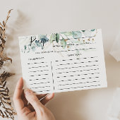 ユーカリ金ゴールドフローラブライダルシャワーレシピカード