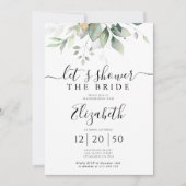 ユーカリ金ゴールドフローラブライダルシャワー招待 招待状 (正面)