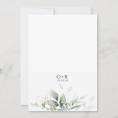 ユーカリ金ゴールドフローラブライダルシャワー招待 招待状 (裏面)