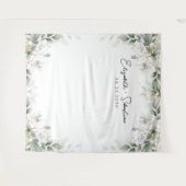 ユーカリ金ゴールドフローラ結婚グリーンリーのバックドロップ タペストリー (正面(横))