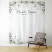 ユーカリ金ゴールドフローラ結婚グリーンリーのバックドロップ タペストリー (インサイチュ)