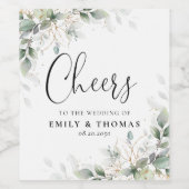 ユーカリ金ゴールドフローラ結婚グリーンリーのワインラベル ワインラベル (シングルラベル)