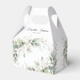 ユーカリ金ゴールドフローラ緑結婚式の引き出物箱 フェイバーボックス