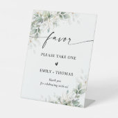 ユーカリ金ゴールドブライダルシャワーの好意サイン 台座サイン (正面)