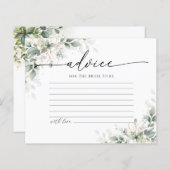 ユーカリ金ゴールドブライダルシャワーアドバイスカード (正面/裏面)