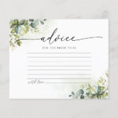 ユーカリ金ゴールドブライダルシャワーアドバイスカード (裏面)