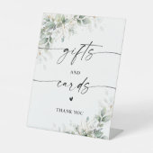 ユーカリ金ゴールドブライダルシャワーギフトとカードサイン 台座サイン (正面)