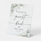 ユーカリ金ゴールドブライダルシャワーゲストブックサイン 台座サイン (正面)