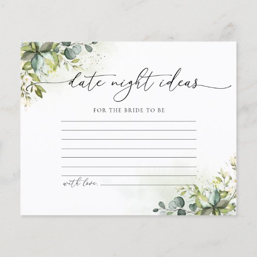 ユーカリ金ゴールドブライダルシャワーデイトナイトアイディア (裏面)