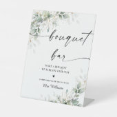 ユーカリ金ゴールドブライダルシャワーブーケバー標識 台座サイン (正面)