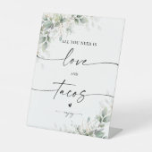 ユーカリ金ゴールドブライダルシャワーラブアンドタコス徴候 台座サイン (正面)