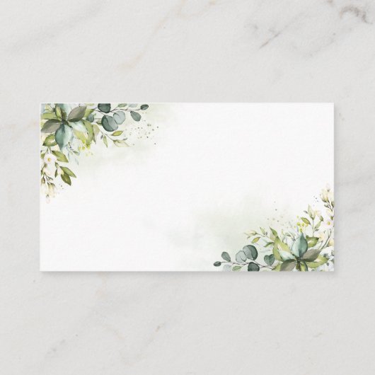 ユーカリ金ゴールドブライダルシャワー共有aレシピカード エンクロージャーカード (裏面)