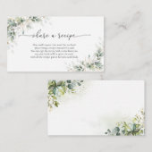 ユーカリ金ゴールドブライダルシャワー共有aレシピカード エンクロージャーカード (正面/裏面)