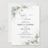 ユーカリ金ゴールドブライダルシャワー招待 招待状 (正面)