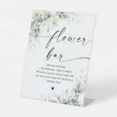 ユーカリ金ゴールドブライダルシャワー花バー標識 台座サイン (正面)